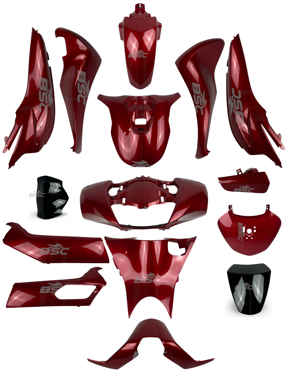Fits Honda SH125 Complete Panel Fairing Set Full Body RED 2020-20240